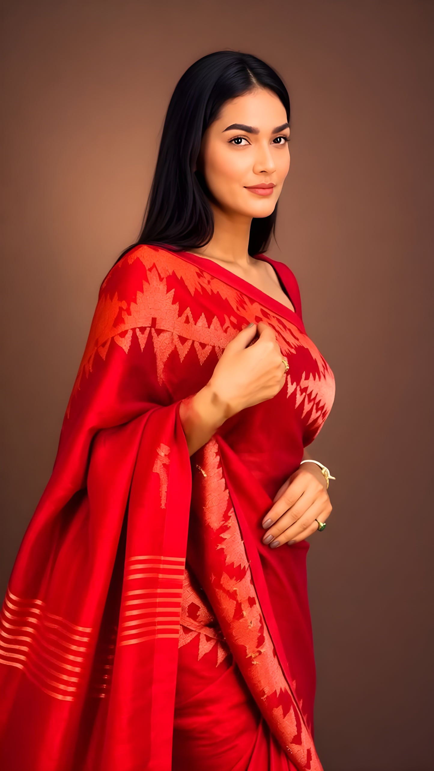 Pure Linen Korat Jamdani Saree – Design 02