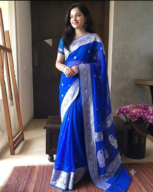 Pure Handloom Chiffon Khaddi Saree Design 04