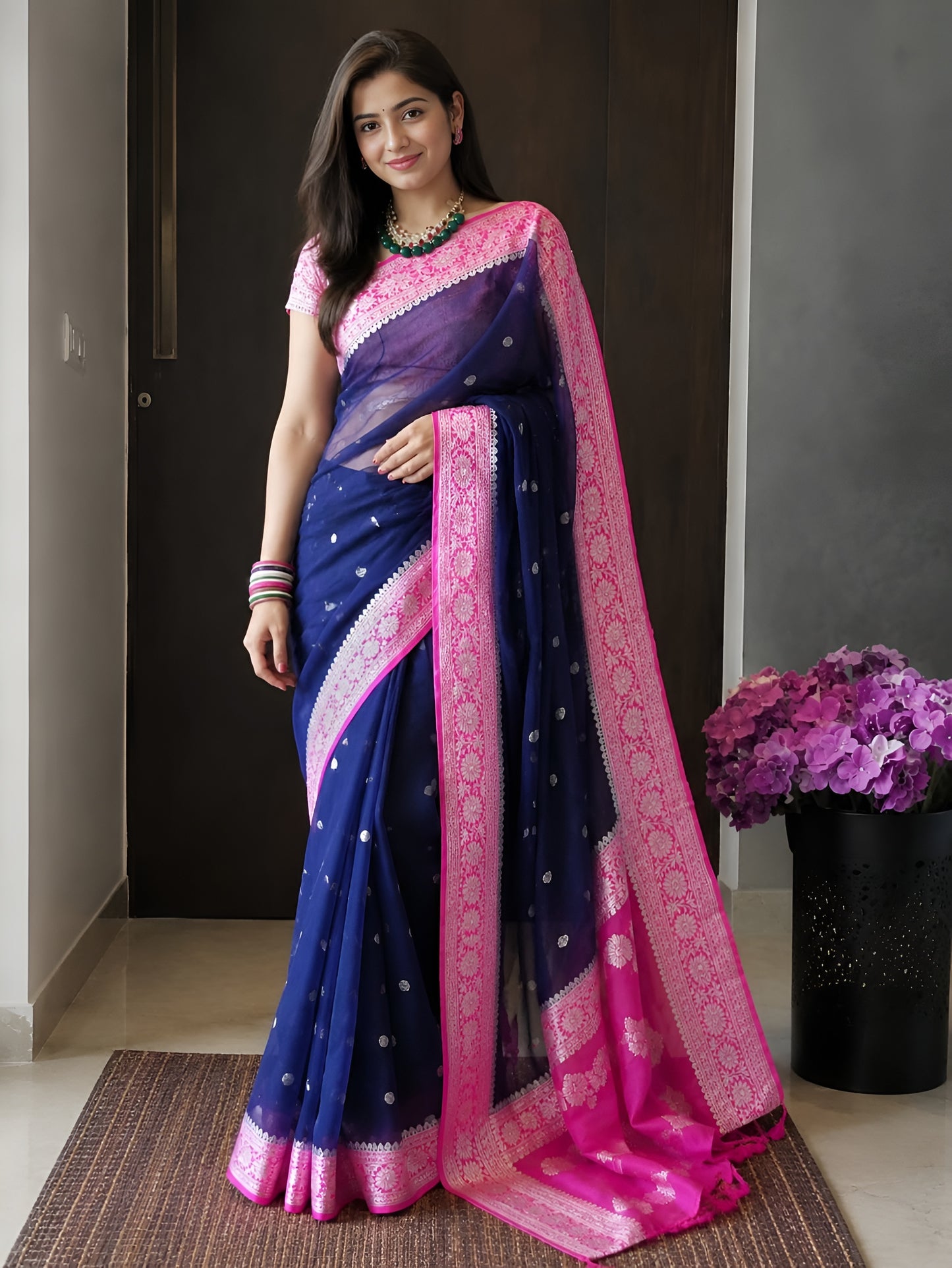 Pure Handloom Chiffon Khaddi Saree Design 05