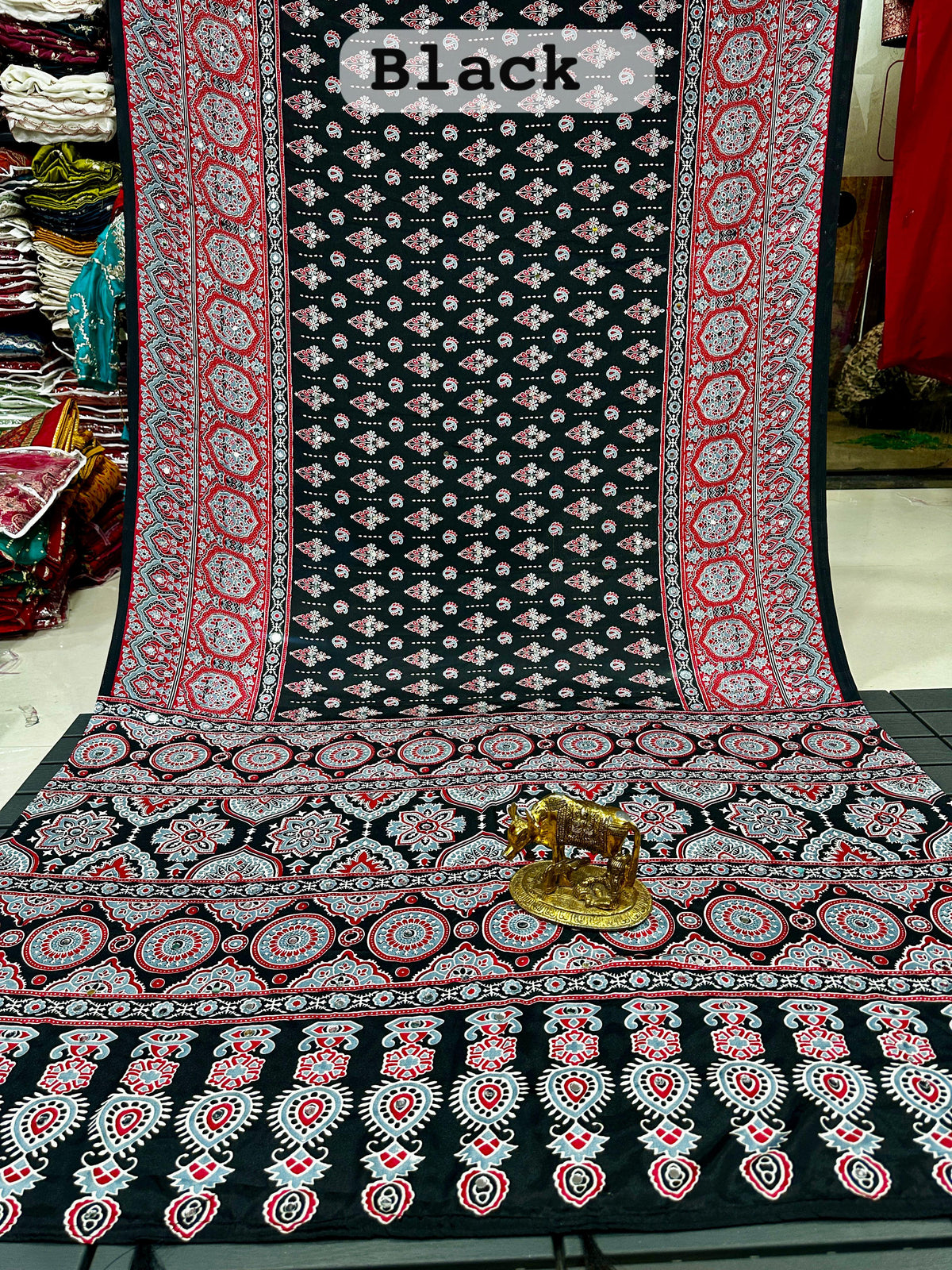Mirror work Ajrakh modal -Design 05