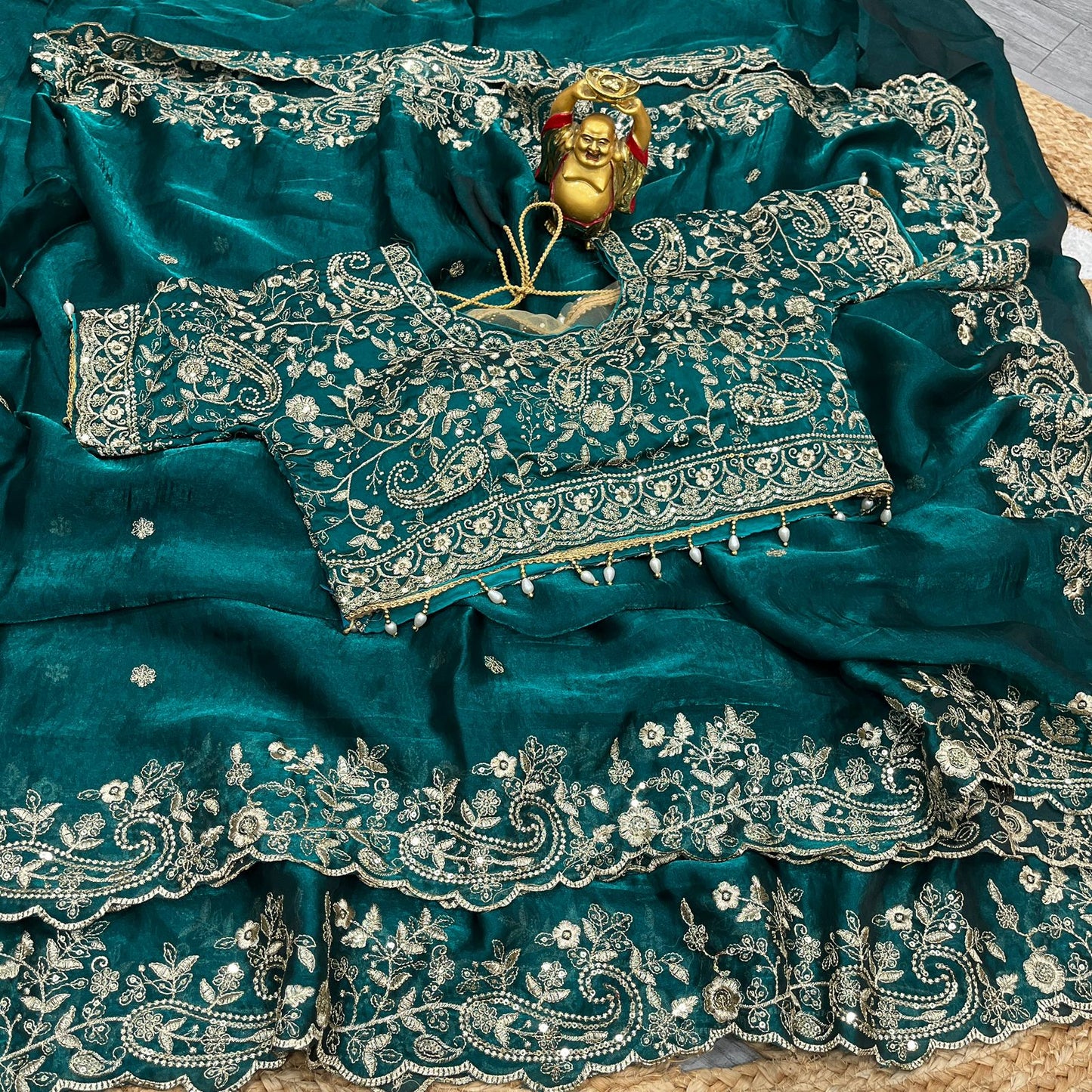 Pure Space Silk Saree with Ready-Stitched Blouse -Design 08
