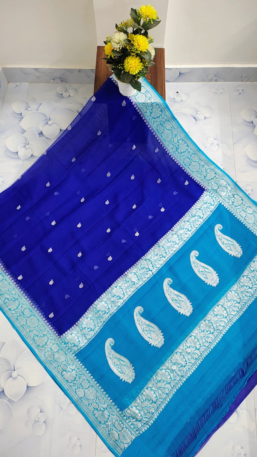 Pure Handloom Chiffon Khaddi Saree – Design 14