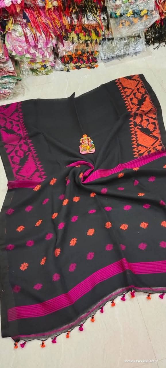Pure Linen Korat Jamdani Saree – Design 06