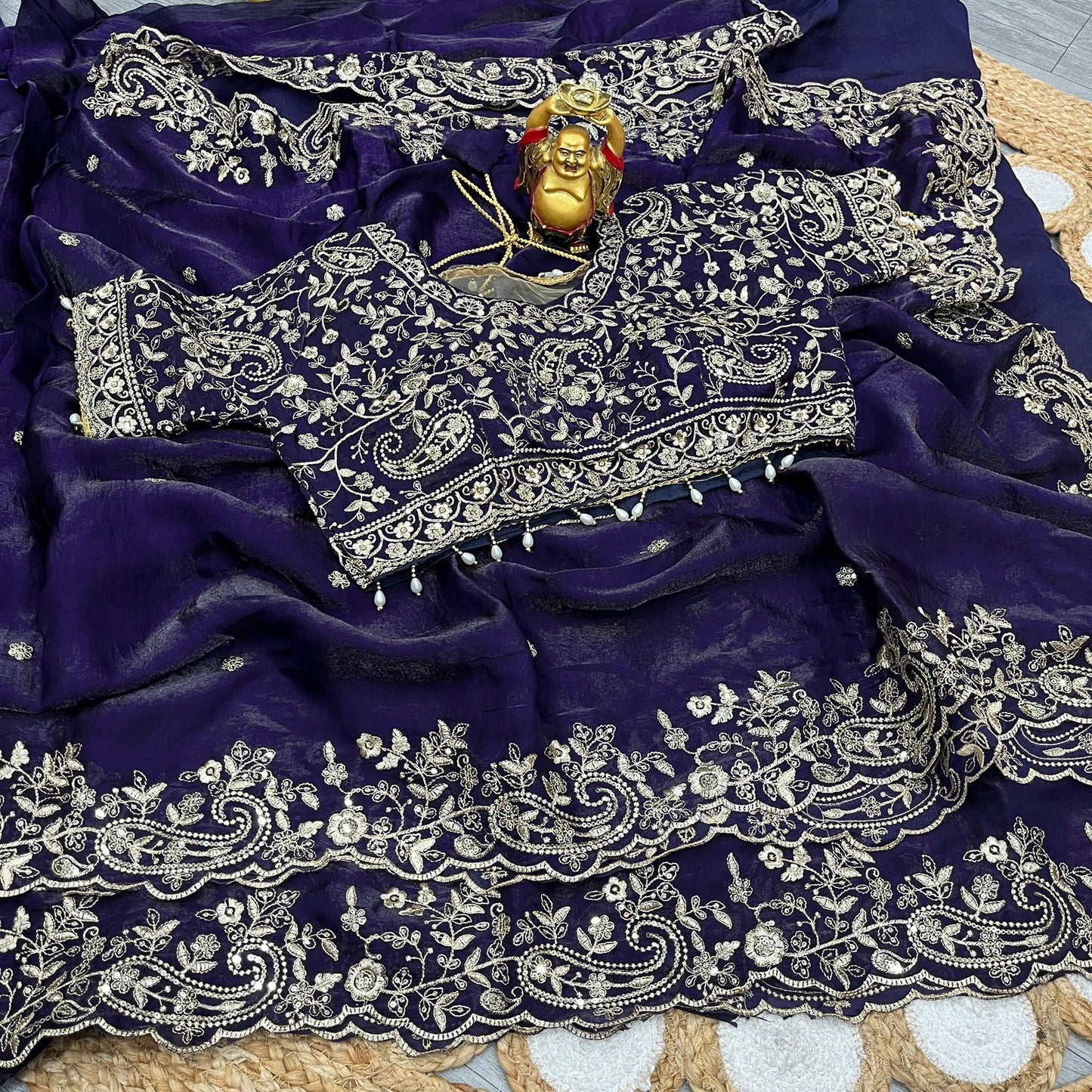 Pure Space Silk Saree with Ready-Stitched Blouse -Design 05