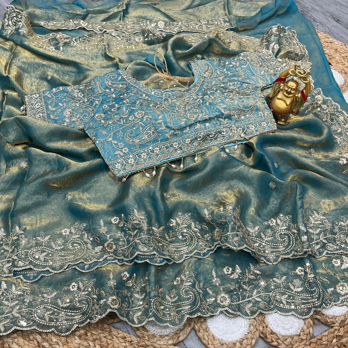 Pure Space Silk Saree with Ready-Stitched Blouse -Design 04