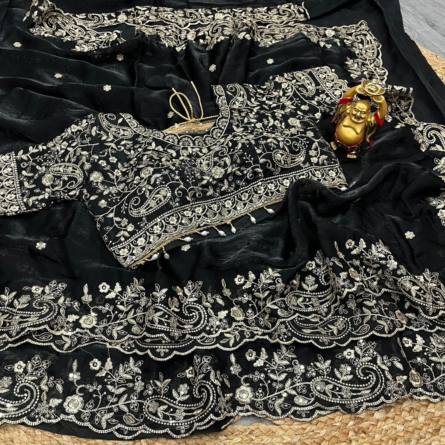 Pure Space Silk Saree with Ready-Stitched Blouse -Design 03