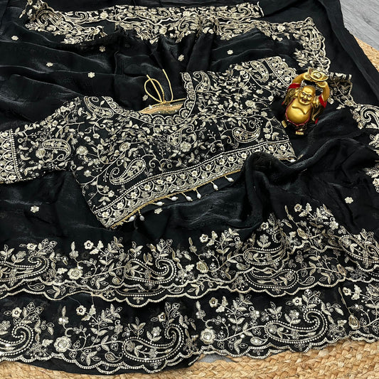 Pure Space Silk with Ready-Stitched Blouse -Design 03