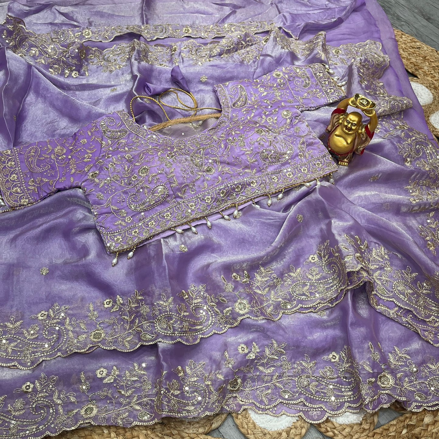 Pure Space Silk Saree with Ready-Stitched Blouse -Design 13