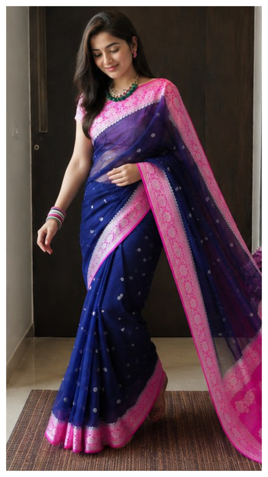 Pure Handloom Chiffon Khaddi Saree Design 05