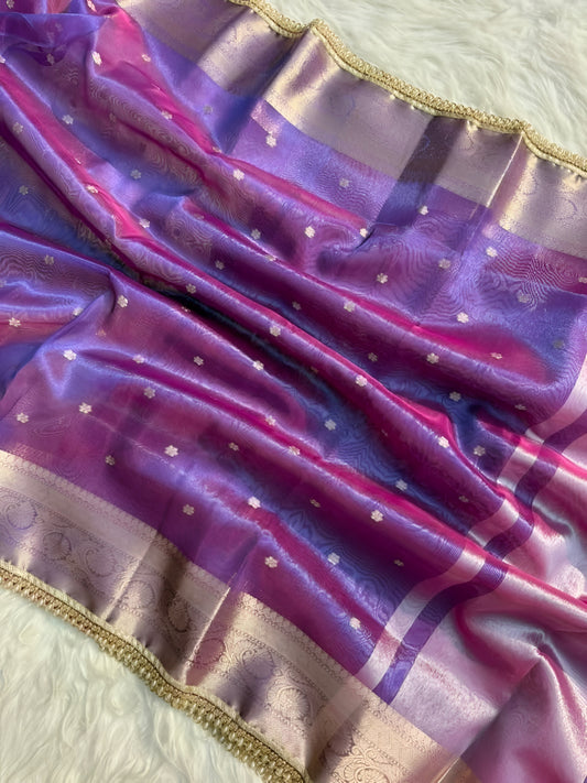 Tissue Banarasi Silk Saree for Wedding Party and Festive Wear