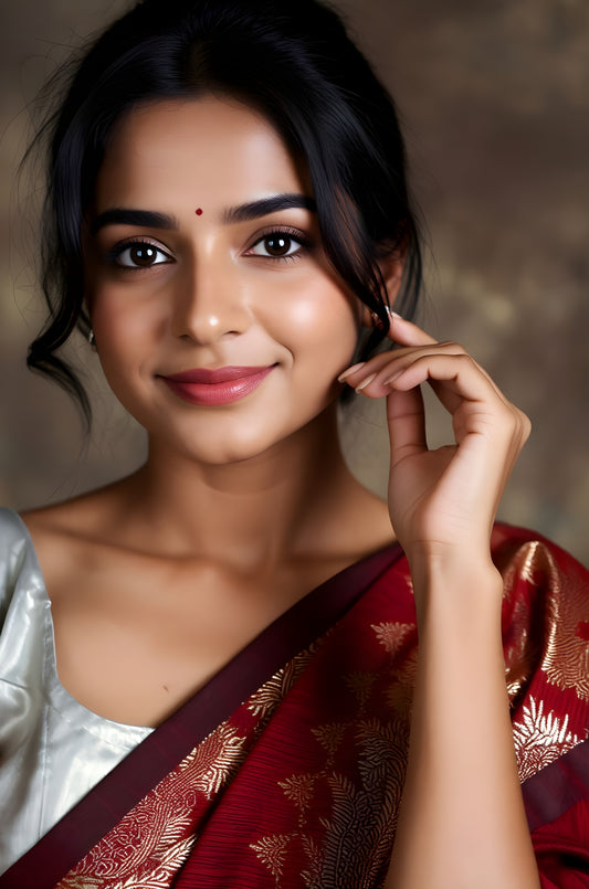 Pure Linen Korat Jamdani Saree – Design 03