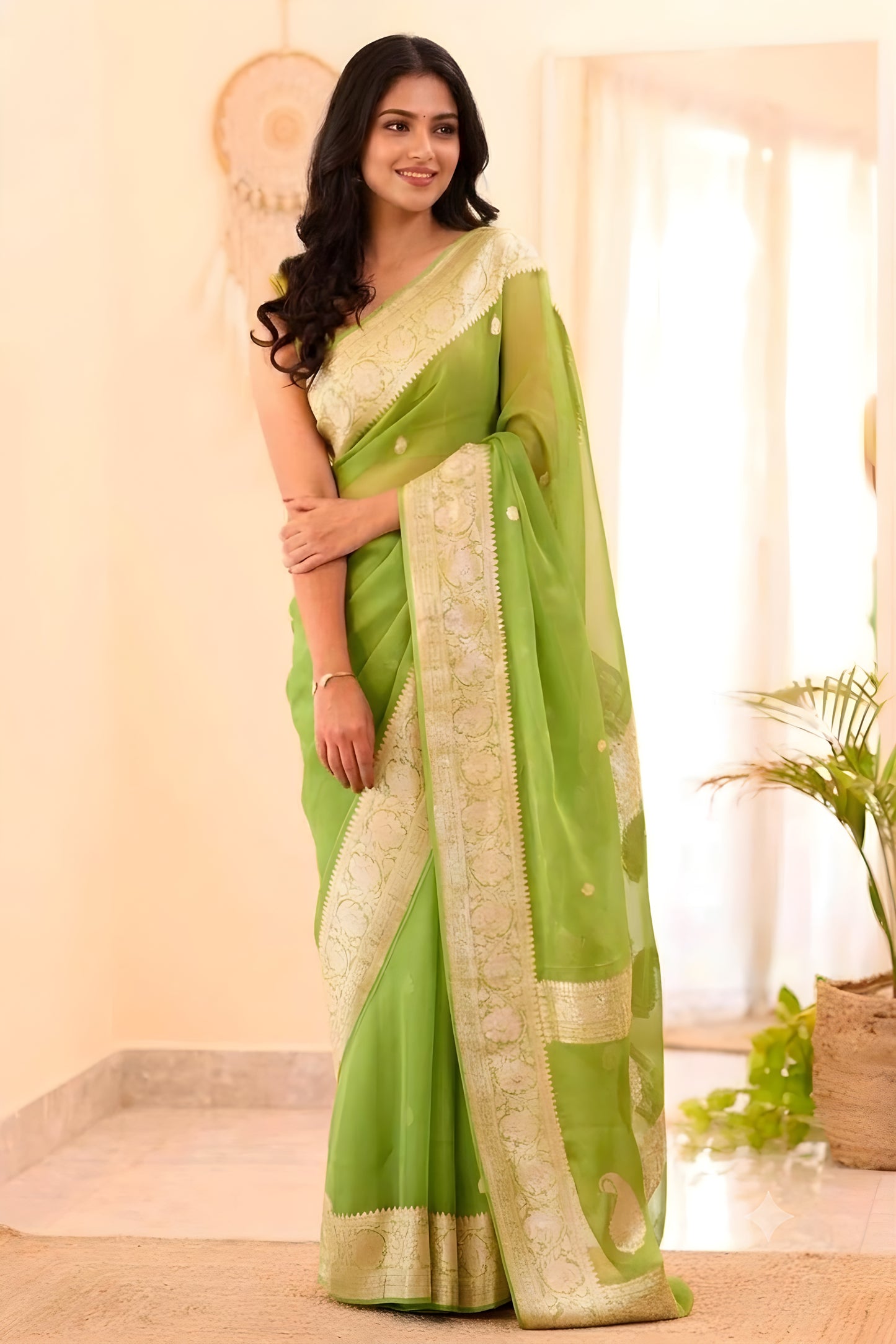 Pure Handloom Chiffon Khaddi Saree – Design 01