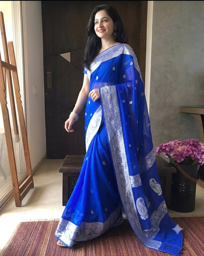 Pure Handloom Chiffon Khaddi Saree Design 04