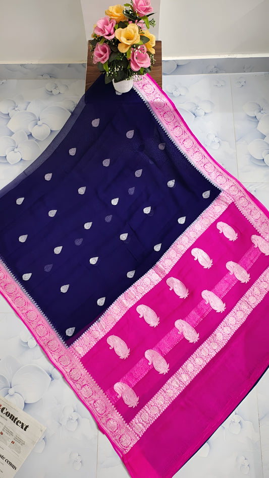 Pure Handloom Chiffon Khaddi Saree Design 05