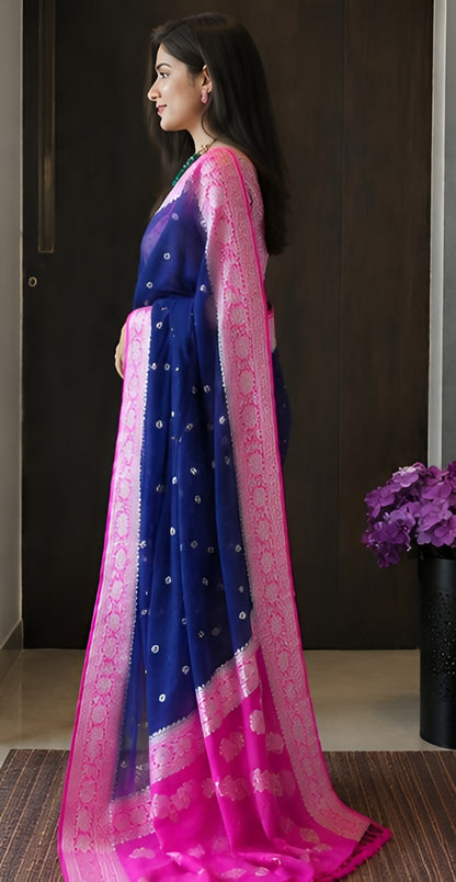 Pure Handloom Chiffon Khaddi Saree Design 05