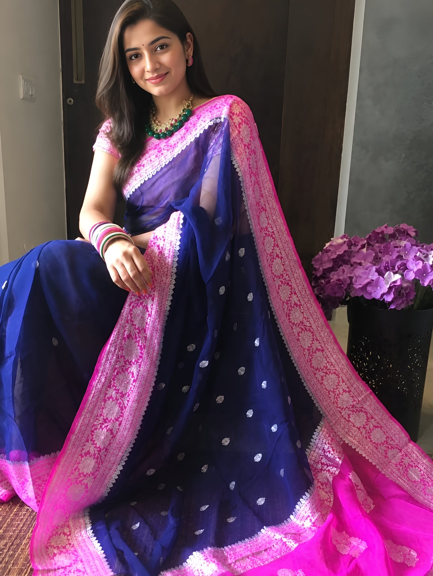 Pure Handloom Chiffon Khaddi Saree Design 05