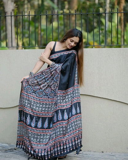 Mirror work Ajrakh moda -Design 13