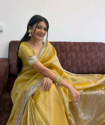 Pure Tissue Maharani Saree with Lace Work | Tumpi's Collection Desin - 05