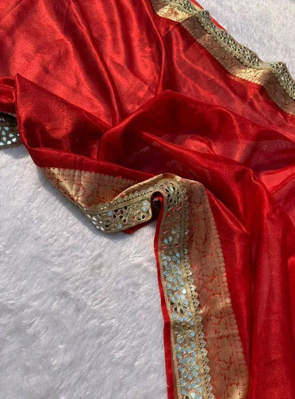 Pure Tissue Maharani Saree with Lace Work | Tumpi's Collection Desin - 06
