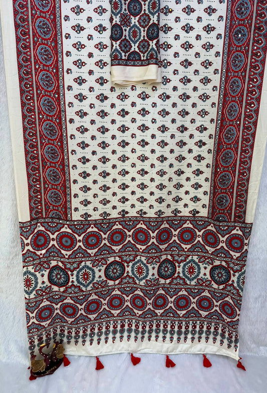Mirror work Ajrakh modal - Design 02