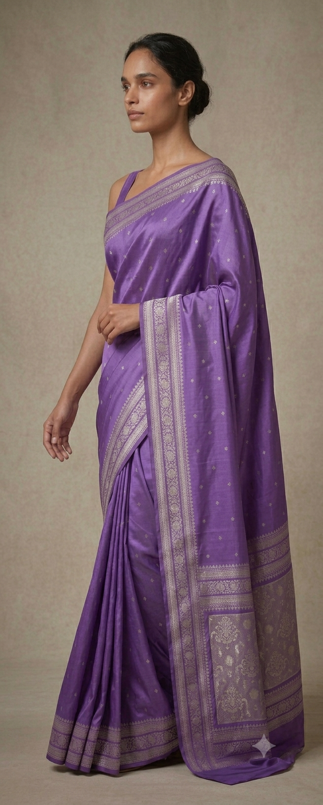 Mushroo Banarashi saree - Light Violet -Design 02