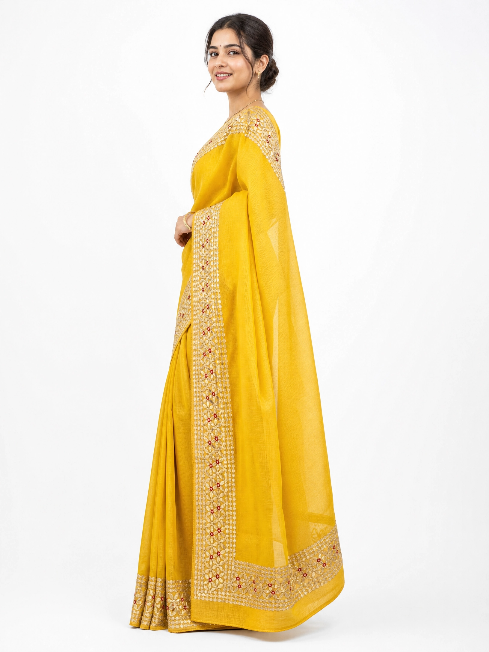 Premium Kota Silk Saree with Matching Blouse Piece – Tumpi's Collection