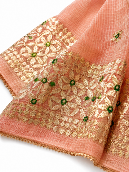 Premium Kota Silk Saree with Matching Blouse Piece – Tumpi's Collection