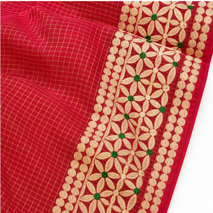 Premium Kota Silk Saree with Matching Blouse Piece – Tumpi's Collection