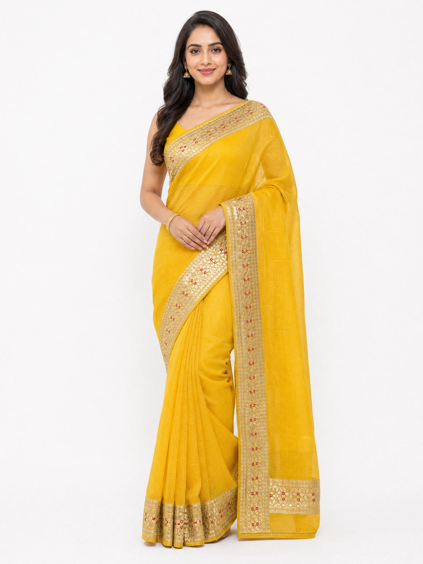 Premium Kota Silk Saree with Matching Blouse Piece – Tumpi's Collection