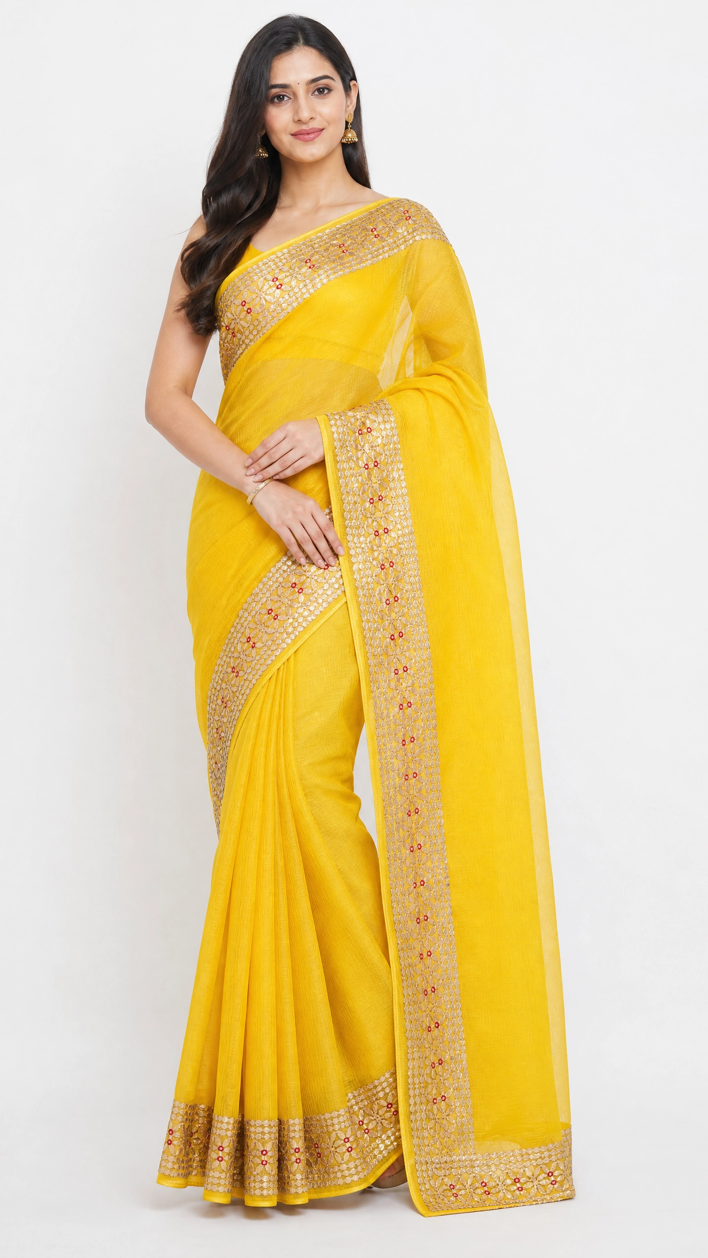 Premium Kota Silk Saree with Matching Blouse Piece – Tumpi's Collection