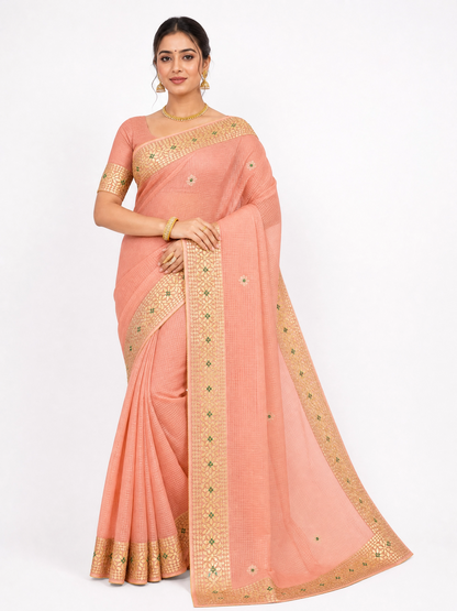 Premium Kota Silk Saree with Matching Blouse Piece – Tumpi's Collection