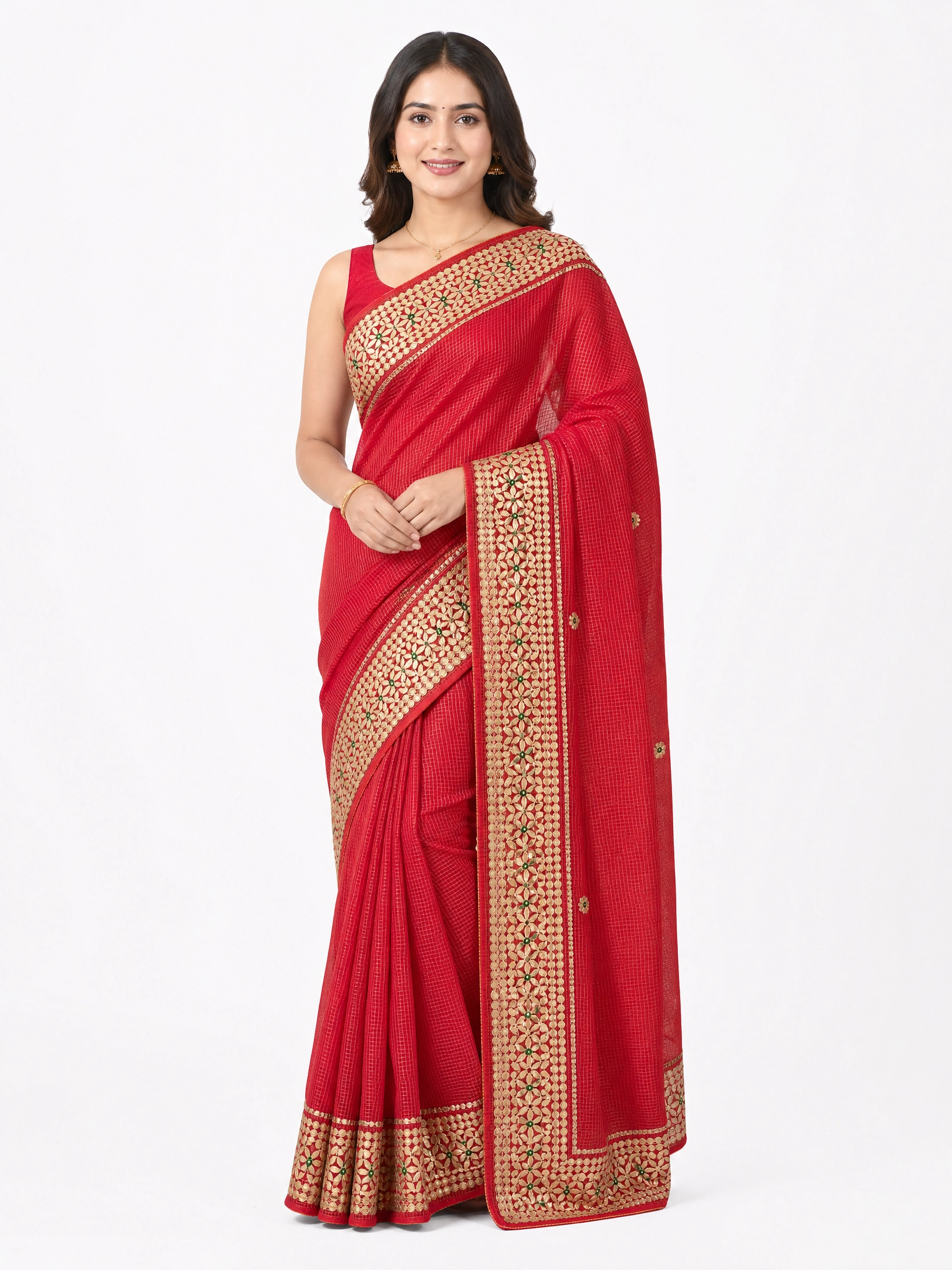 Premium Kota Silk Saree with Matching Blouse Piece – Tumpi's Collection