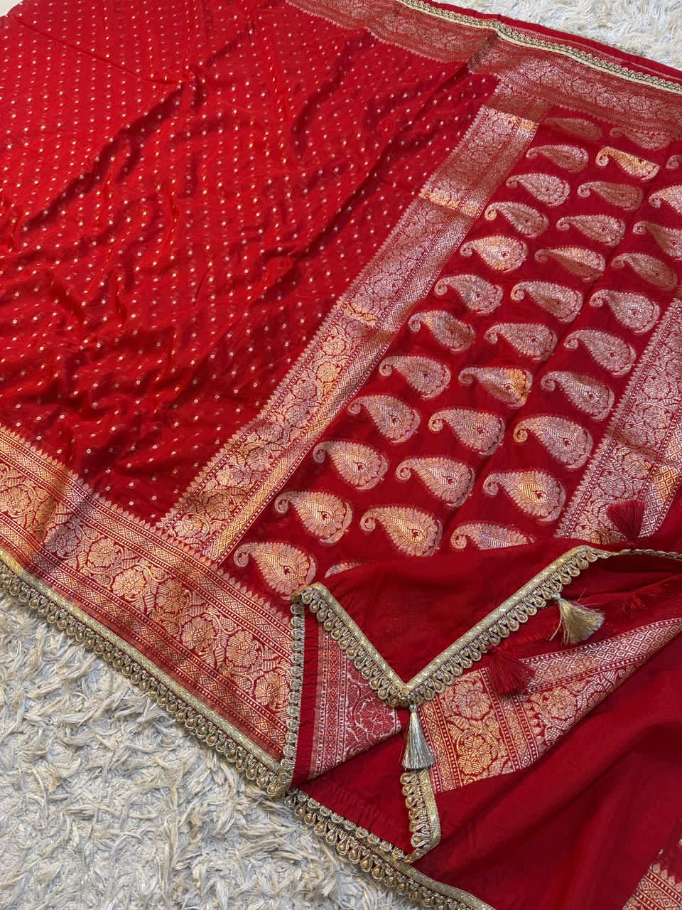 Premium Khaddi Georgette -Red-Design 01