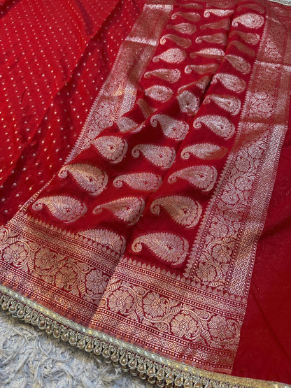 Premium Khaddi Georgette -Red-Design 01