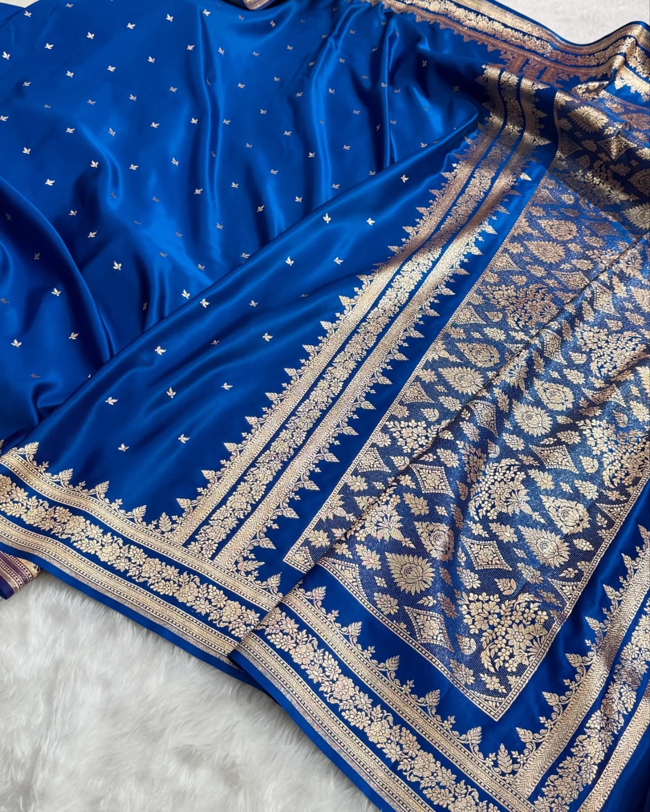 Mushroo Banarashi saree - Blue -Design 10