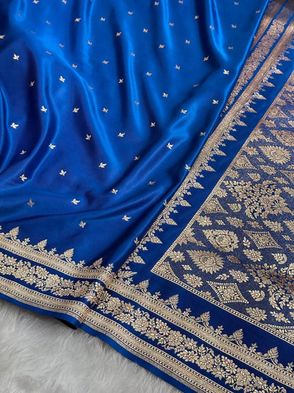 Mushroo Banarashi saree - Blue -Design 10