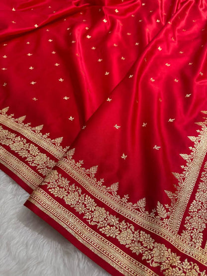 Mushroo Banarashi saree -Red -Design 13