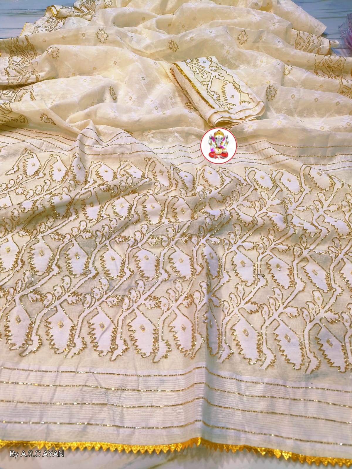 ✨ Premium Cutdana Jamdani Saree ✨- Tan -Design 03