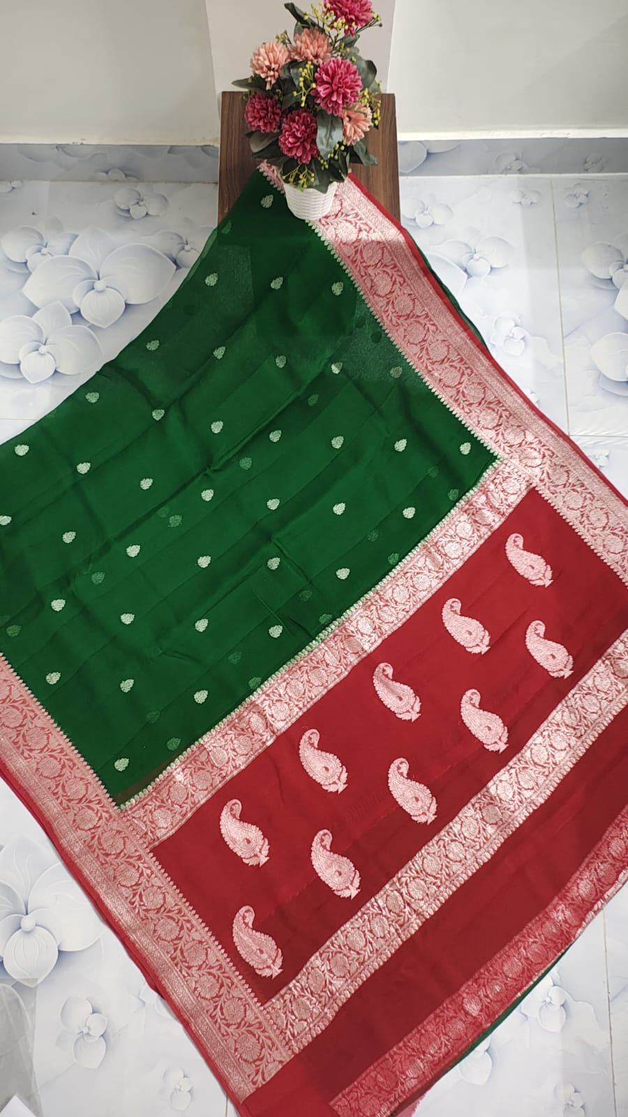 Pure Handloom Chiffon Khaddi Saree Design 11