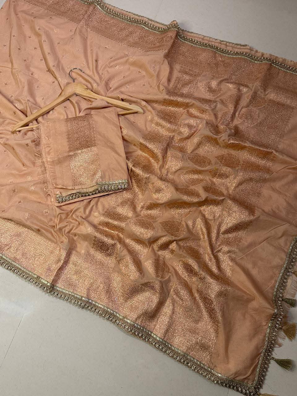 Premium Khaddi Georgette -Light Copper Beige