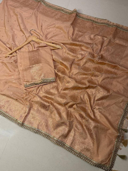 Premium Khaddi Georgette -Light Copper Beige