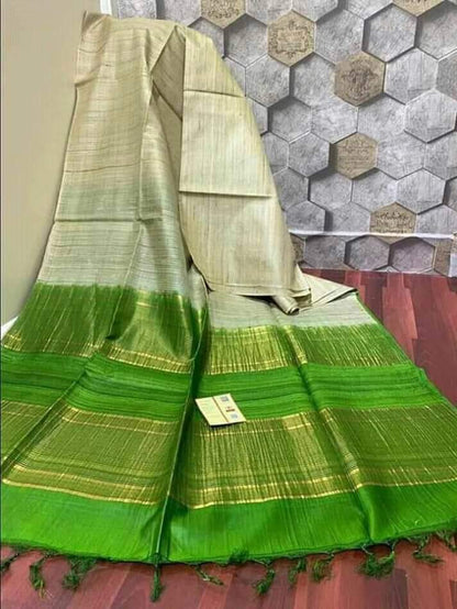 Silk Mark Certified Tussar Gicha Saree