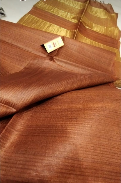 Silk Mark Certified Tussar Gicha Saree