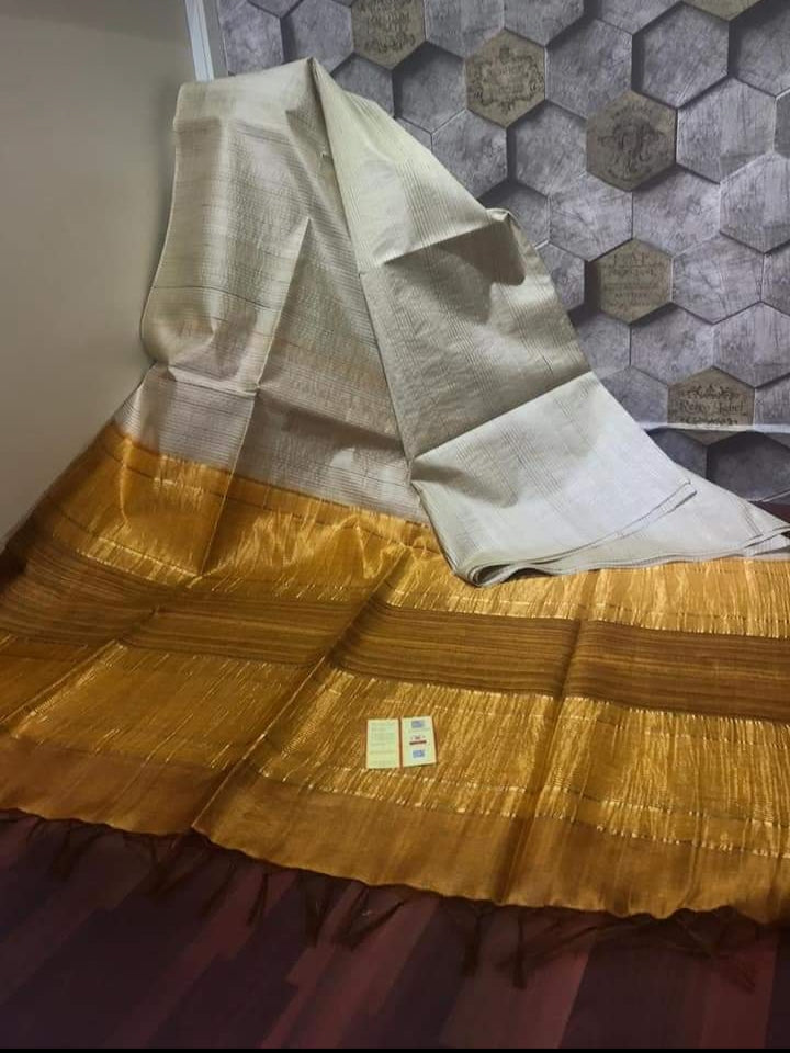 Silk Mark Certified Tussar Gicha Saree