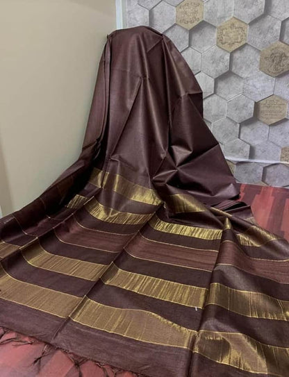 Silk Mark Certified Tussar Gicha Saree