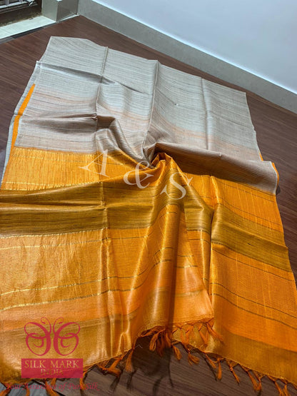 Silk Mark Certified Tussar Gicha Saree