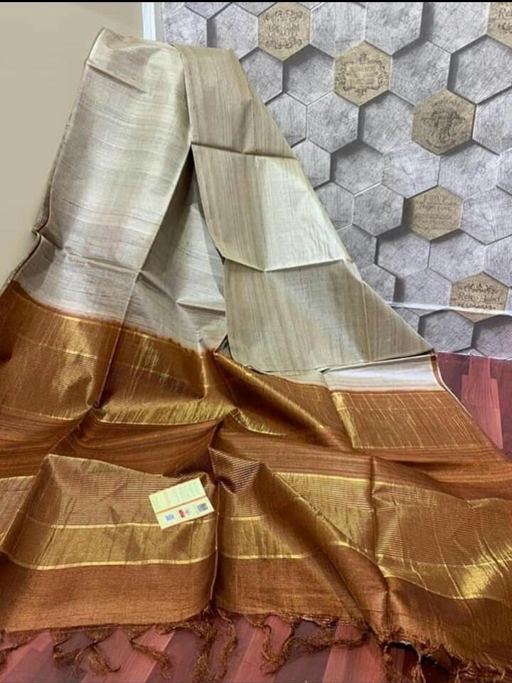 Silk Mark Certified Tussar Gicha Saree