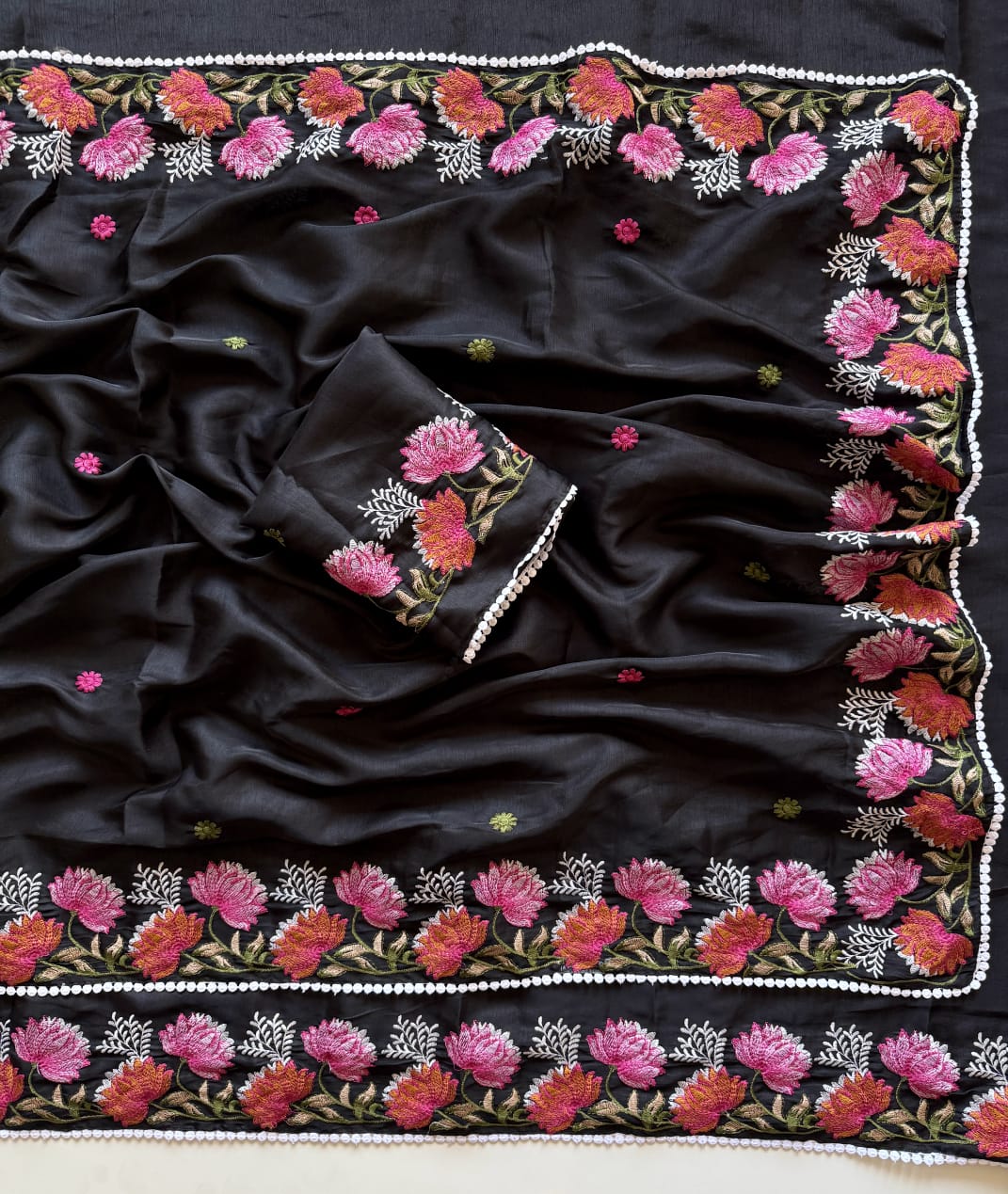 ✨ Soft Semi Tassar Silk Saree with Blouse Piece ✨-Black-Design 08