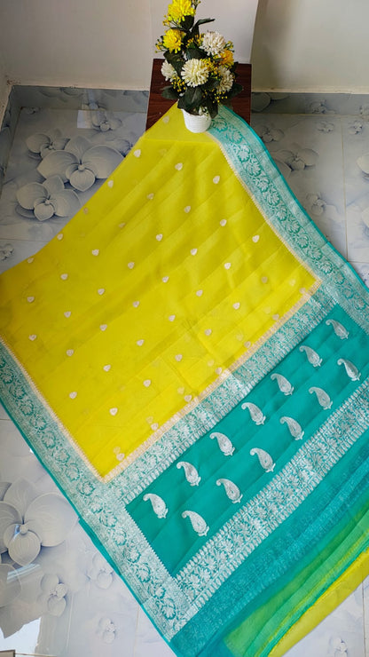 Pure Handloom Chiffon Khaddi Saree Design 16
