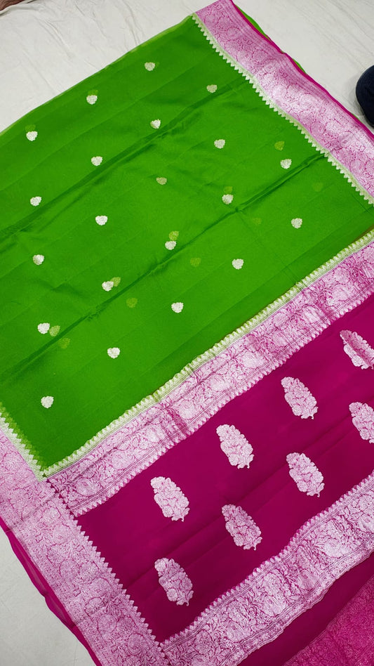 Pure Handloom Chiffon Khaddi Saree – Design 19